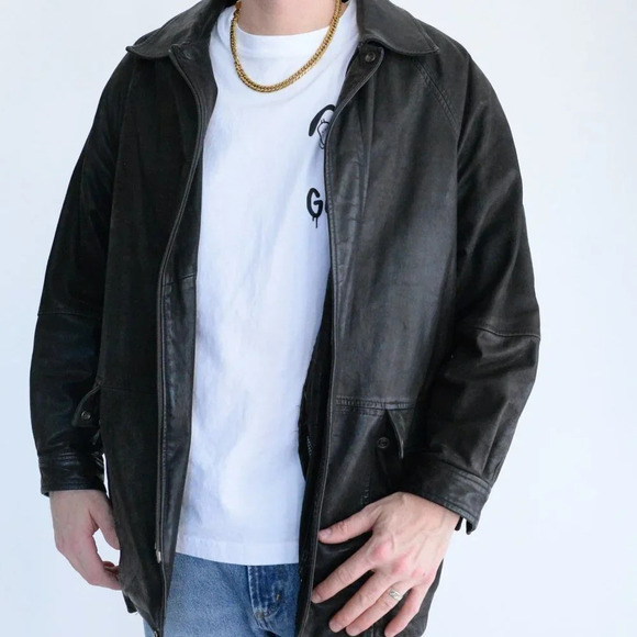 Danier - Vintage 100% Leather w Removable, Black & White Checker  Liner - Small - Picture 2 of 16